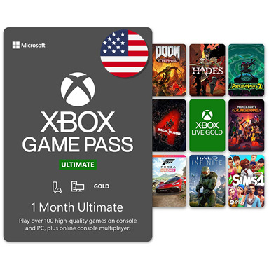 Xbox Game Pass Ultimate, подписка Xbox Game Pass Ultimate, регион US, 1 месяц