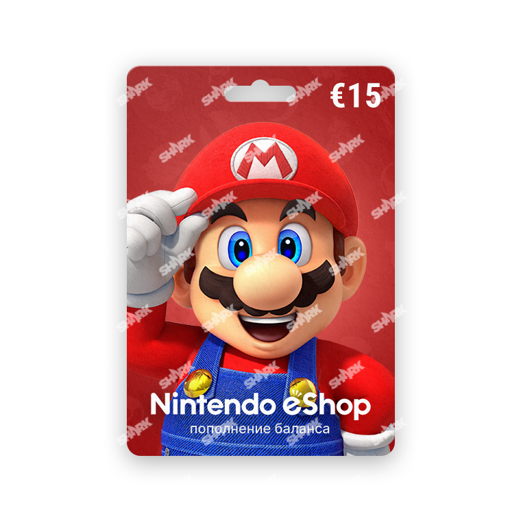 Карта пополнения Nintendo eShop номинал 15 EURO
